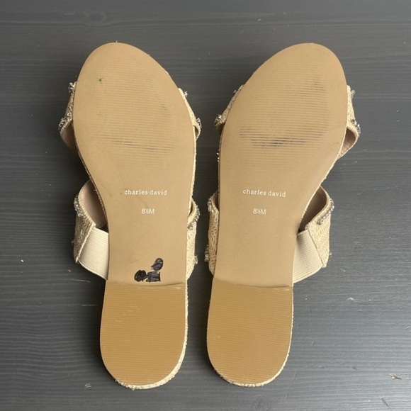 CHARLES DAVID Kenya Woven Flat Crisscross Embellished Sparkle Sandals Size 8.5 - Picture 5 of 11